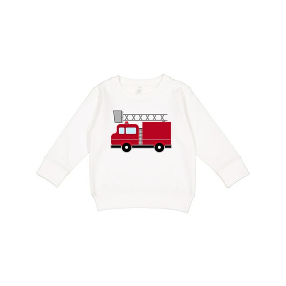 Inktastic Red Firefighter Fire Truck Toddler Sweatshirt