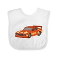thumbnail image 1 of Inktastic Red Flames Race Car Boys or Girls Baby Bib, 1 of 4