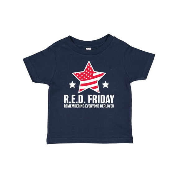 Inktastic Red Friday Remembering Everyone Deployed with Red American Flag Boys or Girls Baby T-Shirt