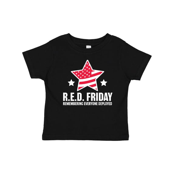 Inktastic Red Friday Remembering Everyone Deployed with Red American Flag Boys or Girls Baby T-Shirt