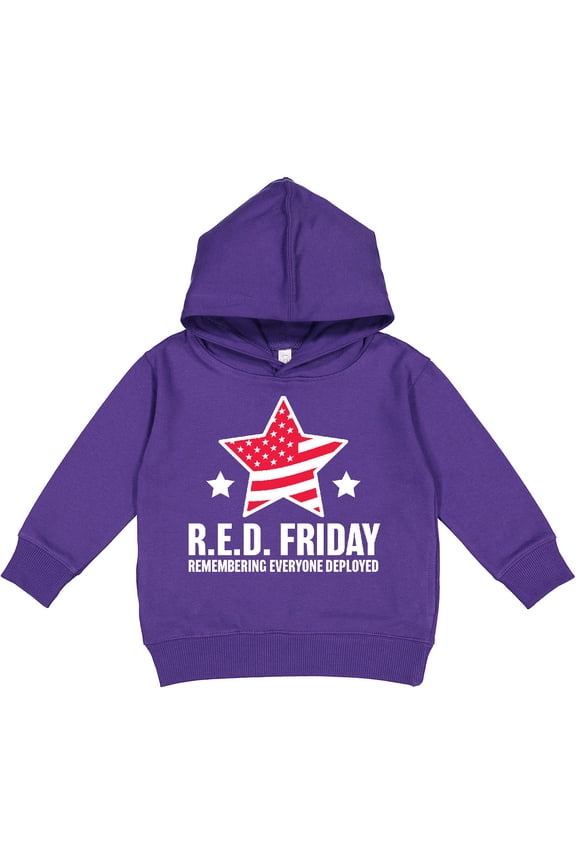 Red Friday Remembering Everyone Deployed with Red American Flag Toddler Hoodie