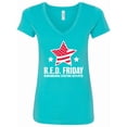 thumbnail image 1 of Inktastic Red Friday Remembering Everyone Deployed with Red American Flag Women's V-Neck T-Shirt, 1 of 5