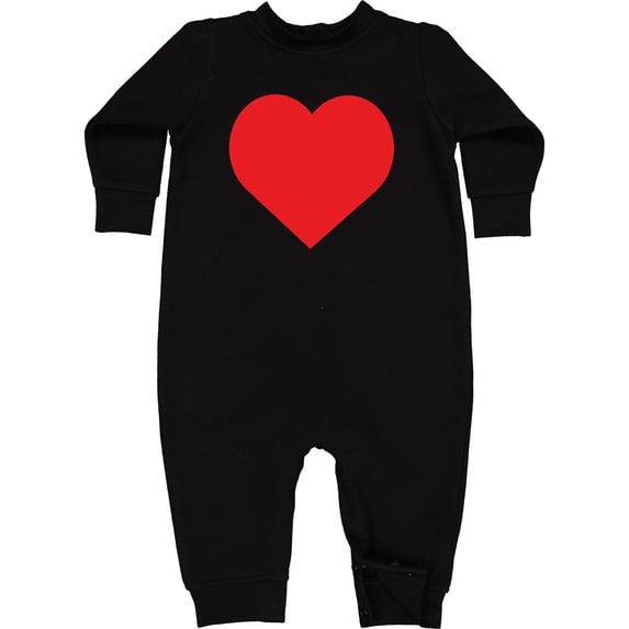 Inktastic Red Heart Baby Fleece Romper