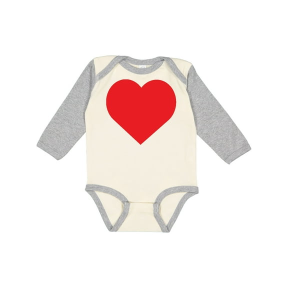 Inktastic Red Heart Boys or Girls Long Sleeve Baby Bodysuit