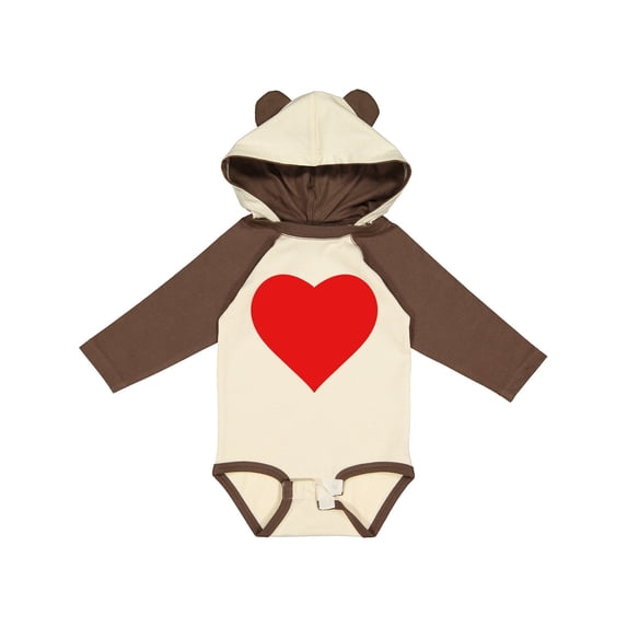 Inktastic Red Heart Boys or Girls Long Sleeve Baby Bodysuit