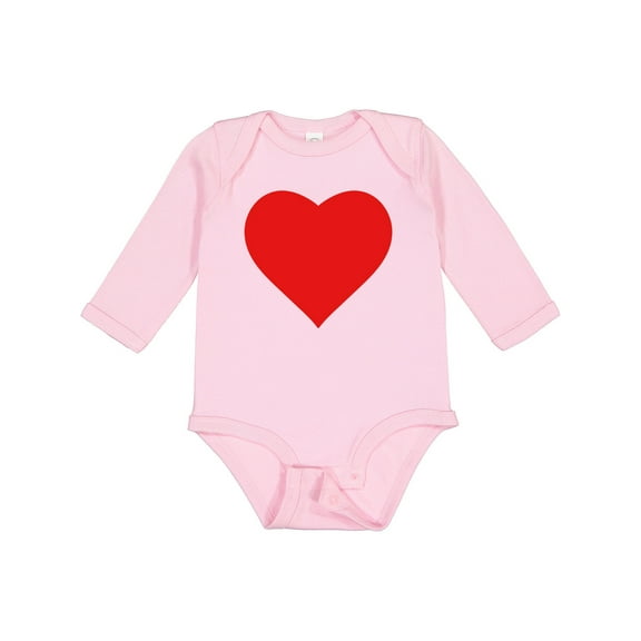 Inktastic Red Heart Boys or Girls Long Sleeve Baby Bodysuit