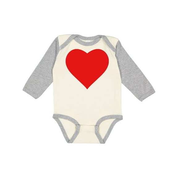 Inktastic Red Heart Boys or Girls Long Sleeve Baby Bodysuit