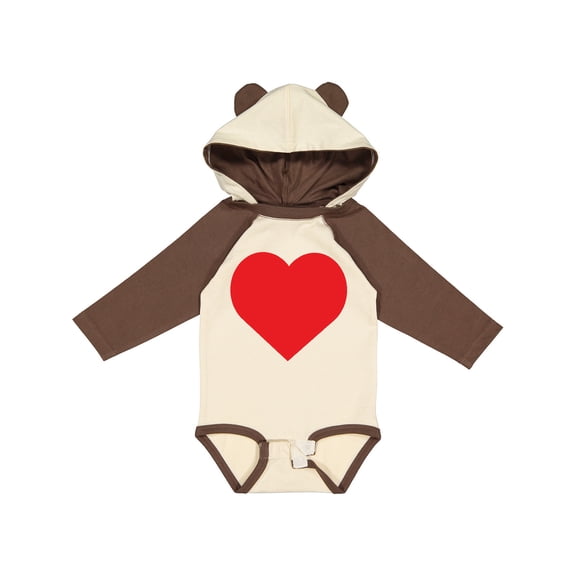 Inktastic Red Heart Boys or Girls Long Sleeve Baby Bodysuit