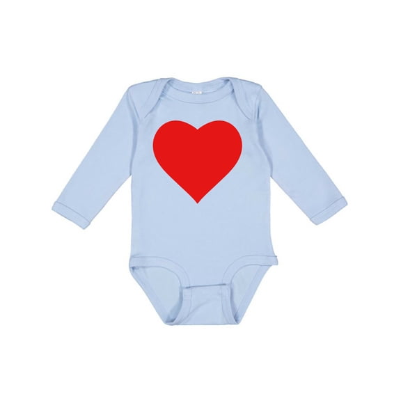 Inktastic Red Heart Boys or Girls Long Sleeve Baby Bodysuit
