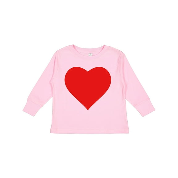 Inktastic Red Heart Boys or Girls Long Sleeve Toddler T-Shirt