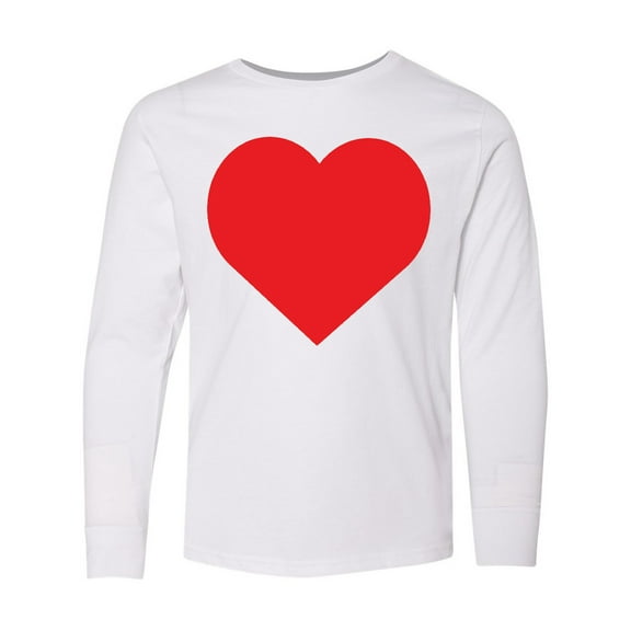 Inktastic Red Heart Long Sleeve Youth T-Shirt