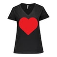 thumbnail image 1 of Inktastic Red Heart Women's Plus Size V-Neck T-Shirt, 1 of 5