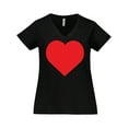 thumbnail image 1 of Inktastic Red Heart Women's Plus Size V-Neck T-Shirt, 1 of 5