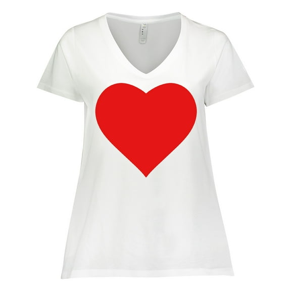 Inktastic Red Heart Women's Plus Size V-Neck T-Shirt