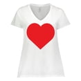 thumbnail image 1 of Inktastic Red Heart Women's Plus Size V-Neck T-Shirt, 1 of 5