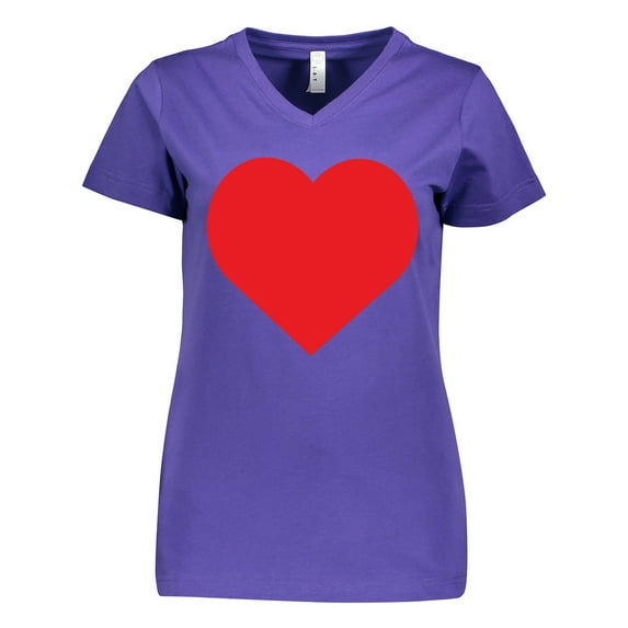 Inktastic Red Heart Women's V-Neck T-Shirt
