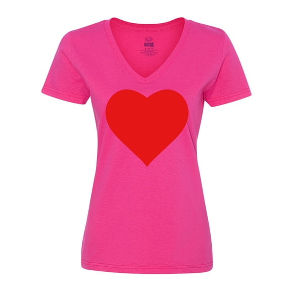 Inktastic Red Heart Women's V-Neck T-Shirt
