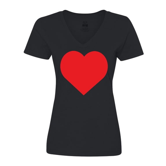 Inktastic Red Heart Women's V-Neck T-Shirt