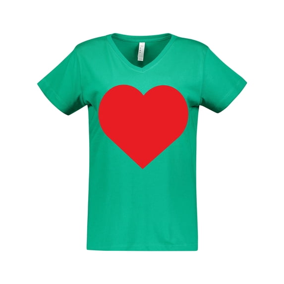 Inktastic Red Heart Women's V-Neck T-Shirt