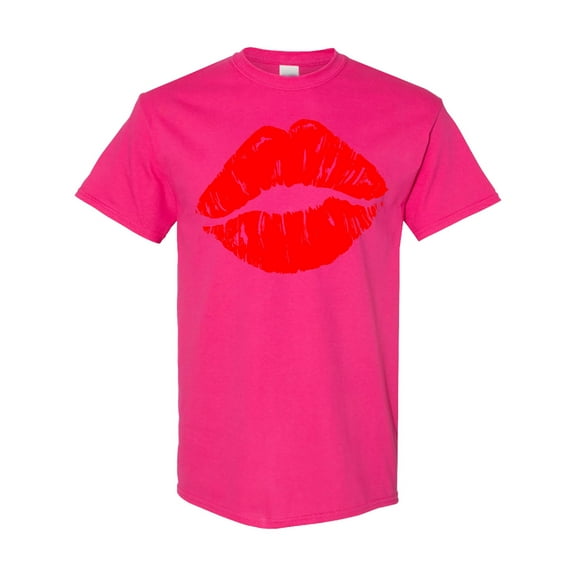 Inktastic Red Lips, Red Lipstick, Kissing Lips, Lips Print T-Shirt