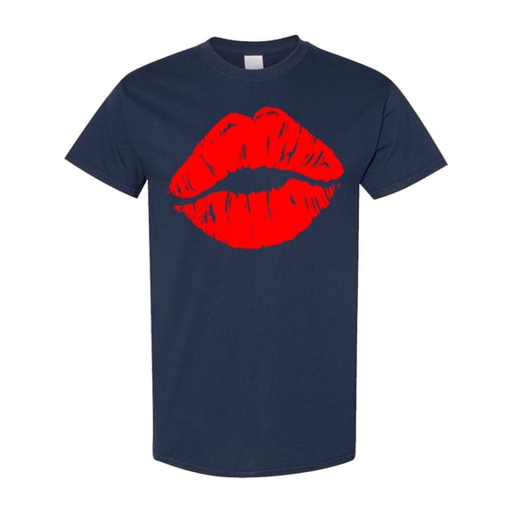 Inktastic Red Lips, Red Lipstick, Kissing Lips, Lips Print T-Shirt