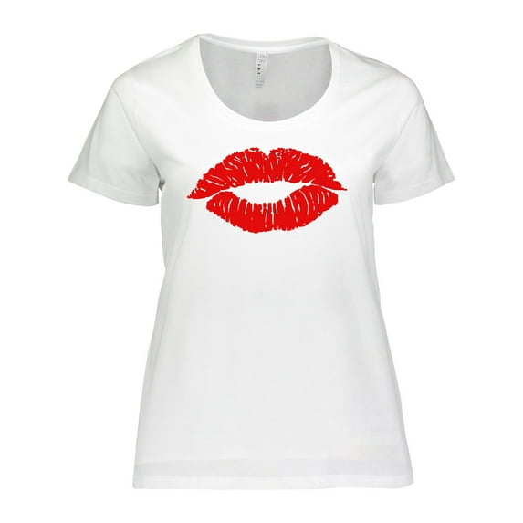 Inktastic Red Lips Women's Plus Size T-Shirt