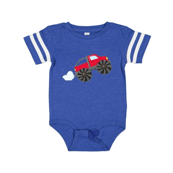 Inktastic Red Monster Truck Action Boys or Girls Baby Bodysuit