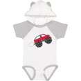 thumbnail image 1 of Inktastic Red Monster Truck Action Boys or Girls Baby Bodysuit, 1 of 5