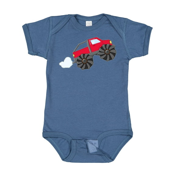Inktastic Red Monster Truck Action Boys or Girls Baby Bodysuit