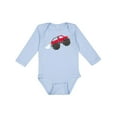 thumbnail image 1 of Inktastic Red Monster Truck Action Boys or Girls Long Sleeve Baby Bodysuit, 1 of 5