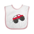 thumbnail image 1 of Inktastic Red Monster Truck Action Boys or Girls Baby Bib, 1 of 4