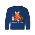 thumbnail image 1 of Inktastic Red Panda Craft All The Things Long Sleeve Youth T-Shirt, 1 of 5