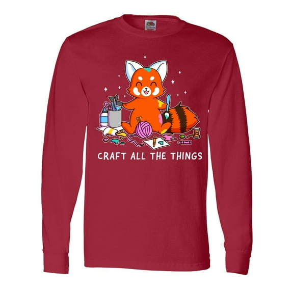 Inktastic Red Panda Craft All the Things Long Sleeve T-Shirt