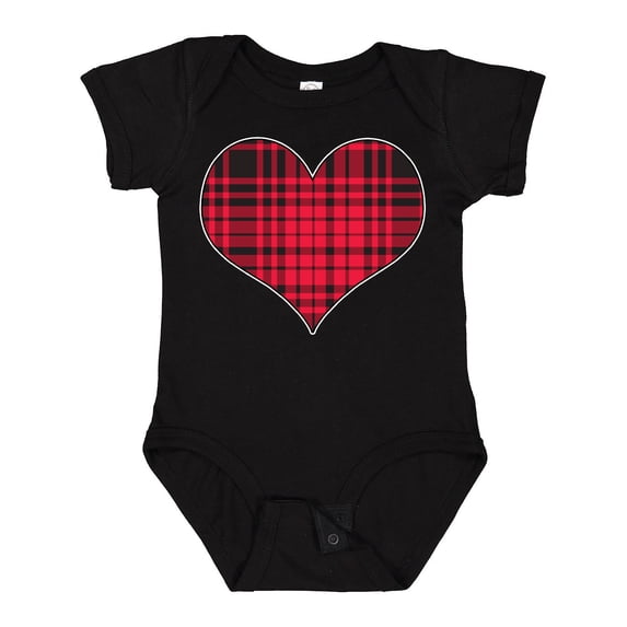 Inktastic Red Plaid Heart Boys or Girls Baby Bodysuit