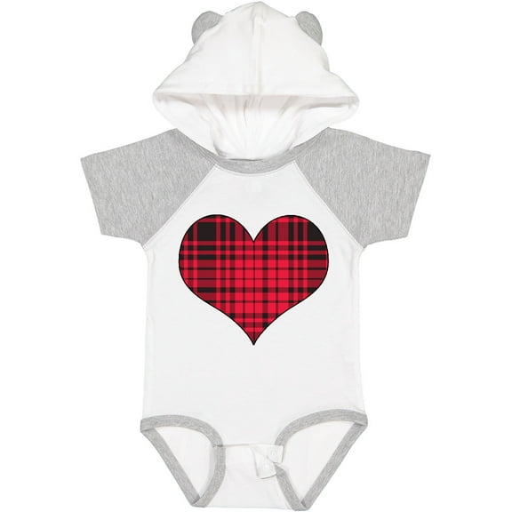 Inktastic Red Plaid Heart Boys or Girls Baby Bodysuit