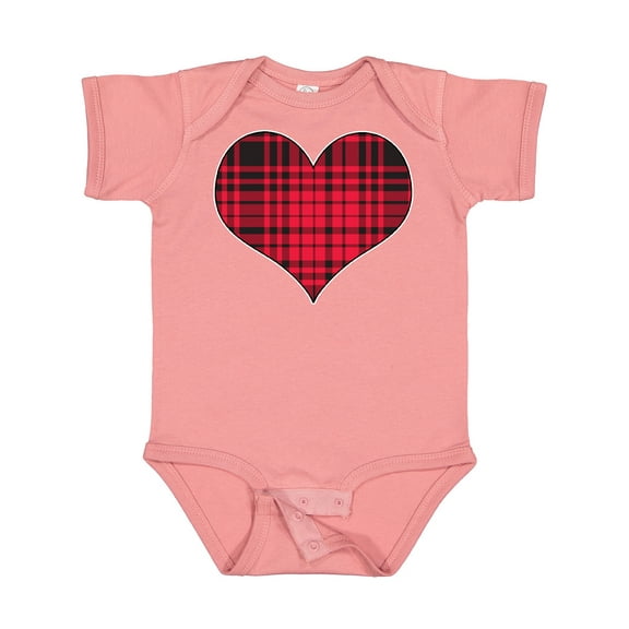 Inktastic Red Plaid Heart Boys or Girls Baby Bodysuit
