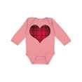 thumbnail image 1 of Inktastic Red Plaid Heart Boys or Girls Long Sleeve Baby Bodysuit, 1 of 5