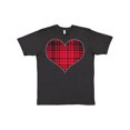 thumbnail image 1 of Inktastic Red Plaid Heart T-Shirt, 1 of 5