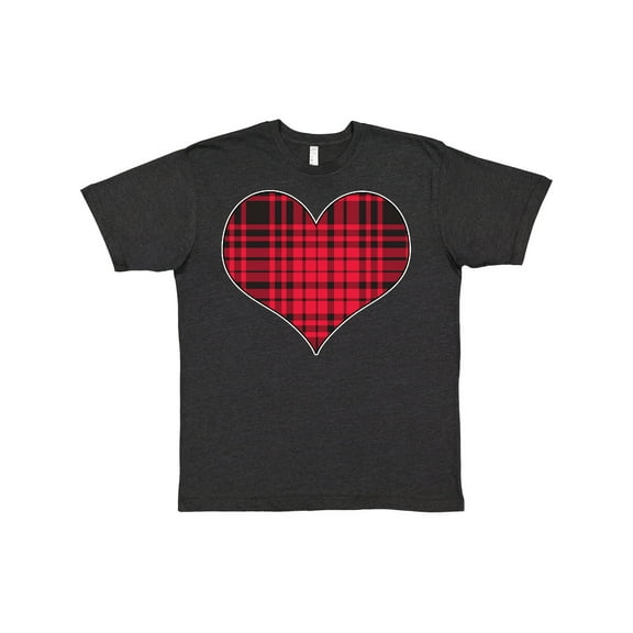 Inktastic Red Plaid Heart T-Shirt