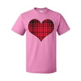 thumbnail image 1 of Inktastic Red Plaid Heart T-Shirt, 1 of 5