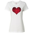 thumbnail image 1 of Inktastic Red Plaid Heart Women's T-Shirt, 1 of 5