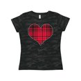 thumbnail image 1 of Inktastic Red Plaid Heart Women's T-Shirt, 1 of 5