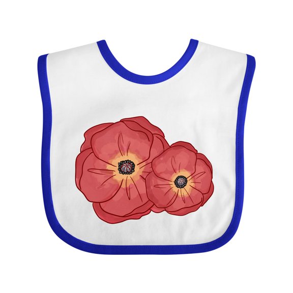 Inktastic Red Poppy Flowers Boys or Girls Baby Bib