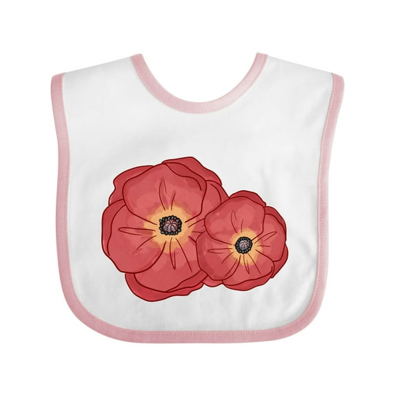 Inktastic Red Poppy Flowers Boys or Girls Baby Bib