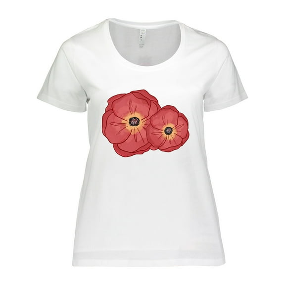 Inktastic Red Poppy Flowers Women's Plus Size T-Shirt