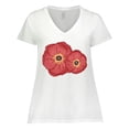 thumbnail image 1 of Inktastic Red Poppy Flowers Women's Plus Size V-Neck T-Shirt, 1 of 5