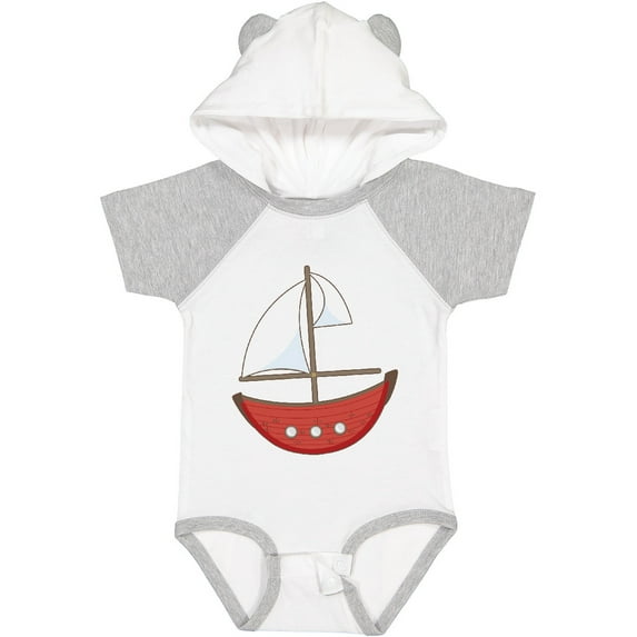 Inktastic Red Sailboat Boys or Girls Baby Bodysuit