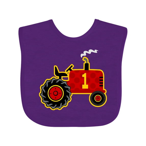 Inktastic Red Tractor 1st Birthday Boys Baby Bib