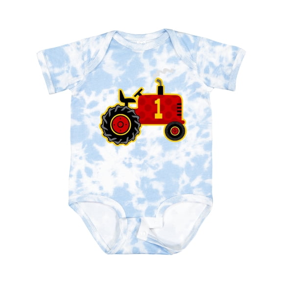 Inktastic Red Tractor 1st Birthday Boys Baby Bodysuit