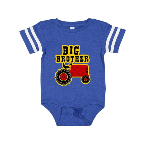 Inktastic Red Tractor Big Brother Boys Baby Bodysuit